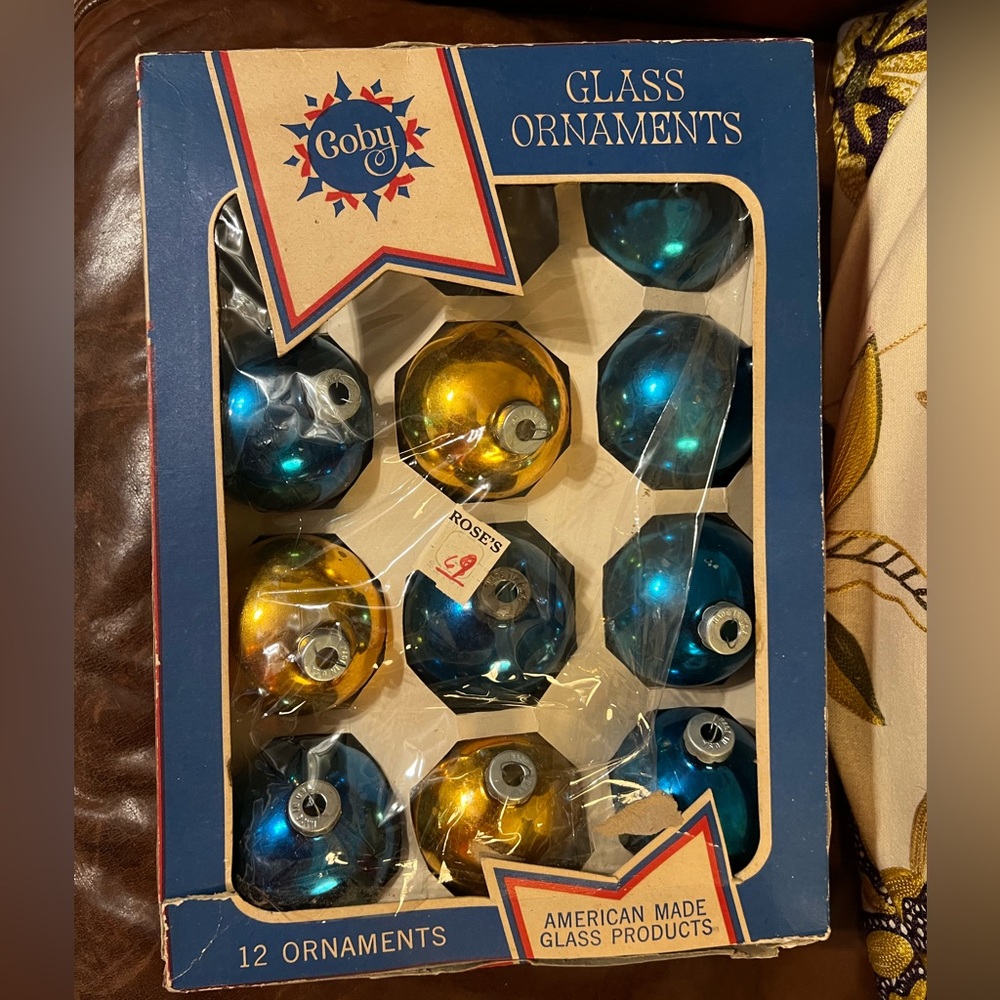 Vintage Coby Mercury Glass Made in USA Ornaments